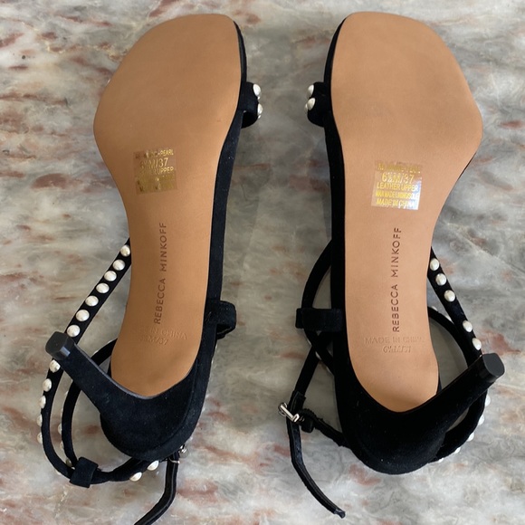 REBECCA MINKOFF Sandals Black leather & pearls - Picture 5 of 7